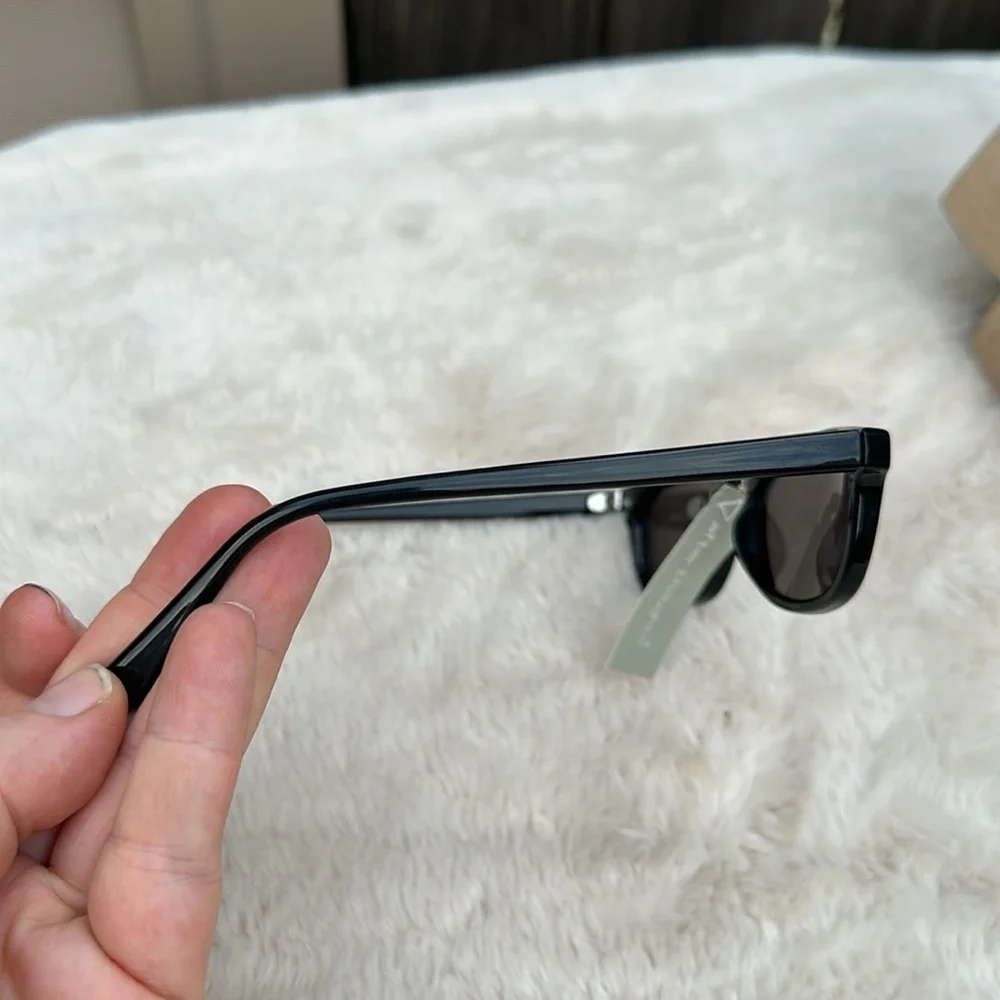 Vintage Dead Stock After Thoughts Black Rectangular Sunglasses